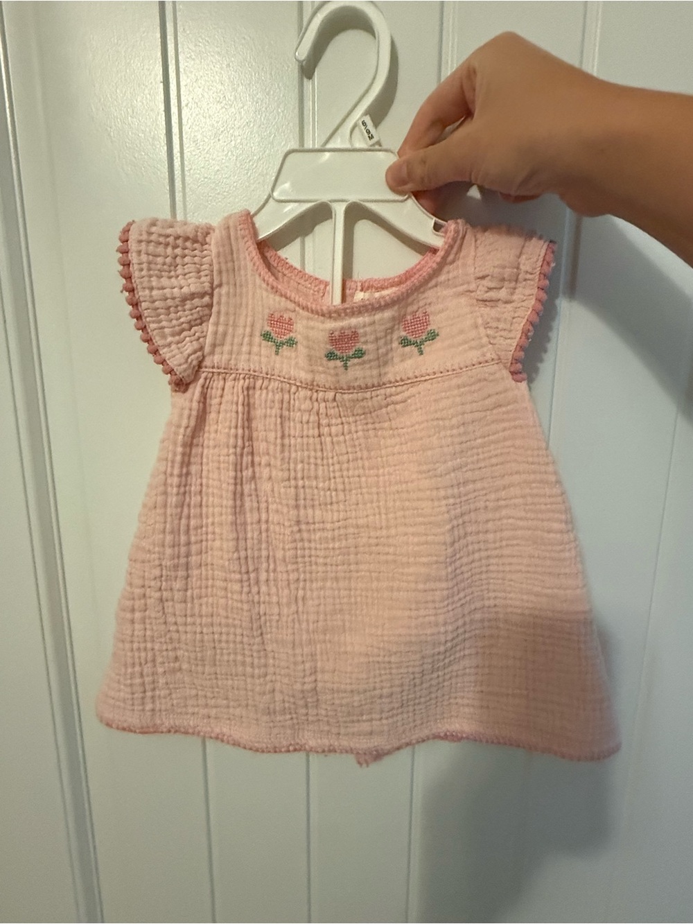 Baby Girl Pink Floral Smocked Cotton Dress